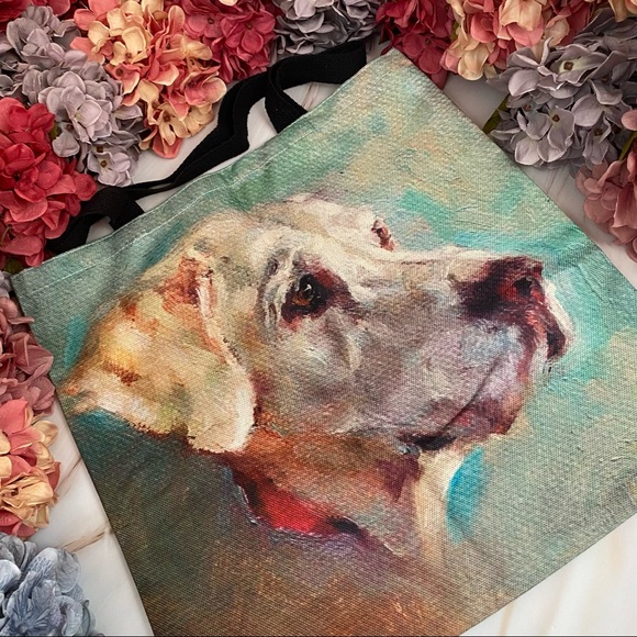 Eco-Friendly Yellow Labrador Retriever Folding Tote Bag - Picture 4 of 10